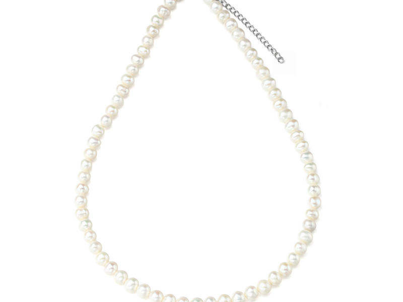 Echte Süßwasserperlenkette weiß 8mm Perlen Zuchtperlen Perlenschmuck